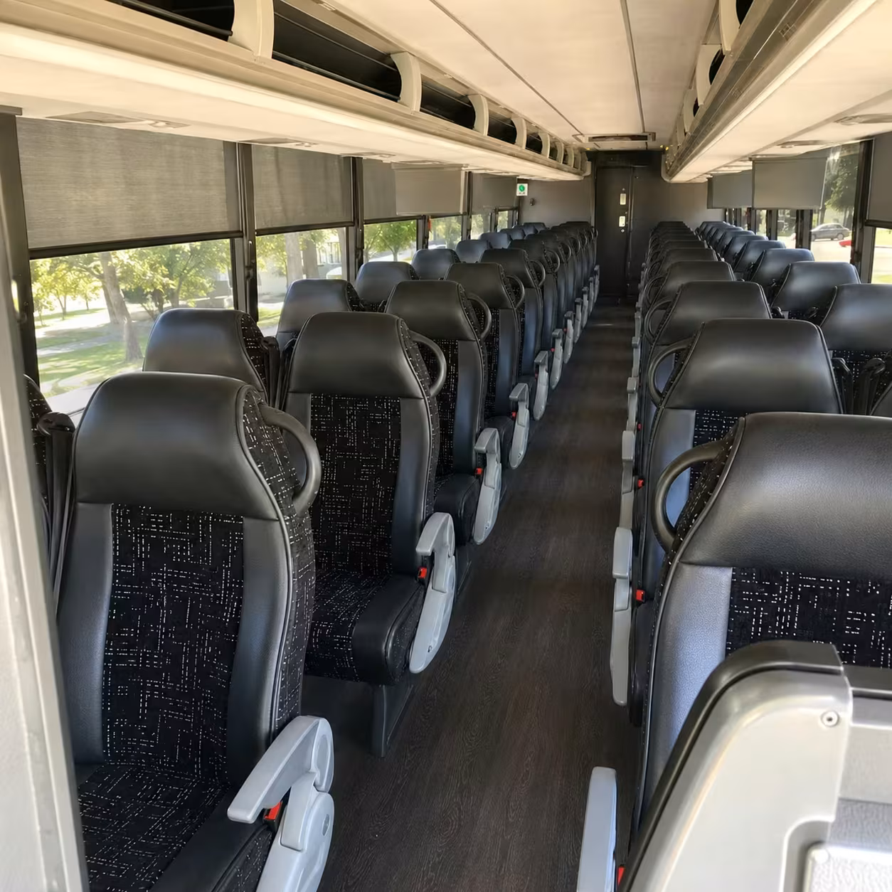 56 passenger charter bus inside