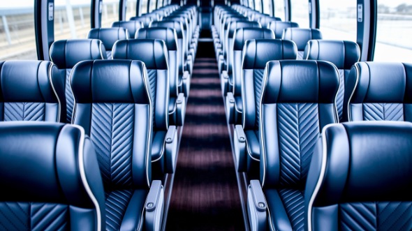 south jordan 50 passenger charter bus inside