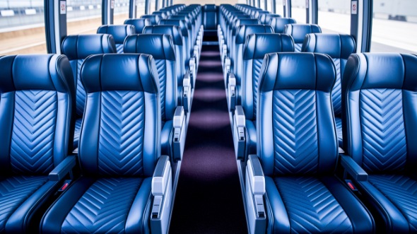 south jordan 55 passenger charter bus inside